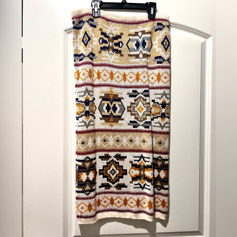 Vintage Sweater knit pencil skirt midi